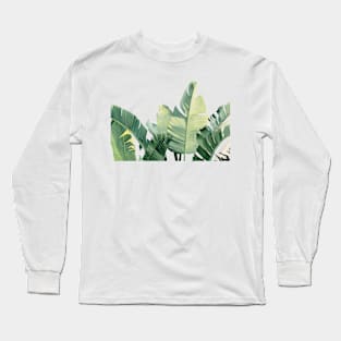 Watercolor tropical leaves Long Sleeve T-Shirt